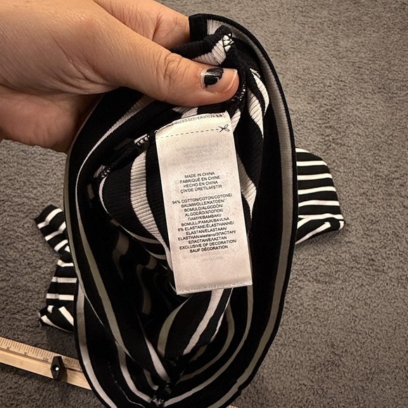 Lauren Ralph Lauren Shirt Womens Medium Striped Long Sleeve Y2K Ribbed Preppy - Picture 10 of 10